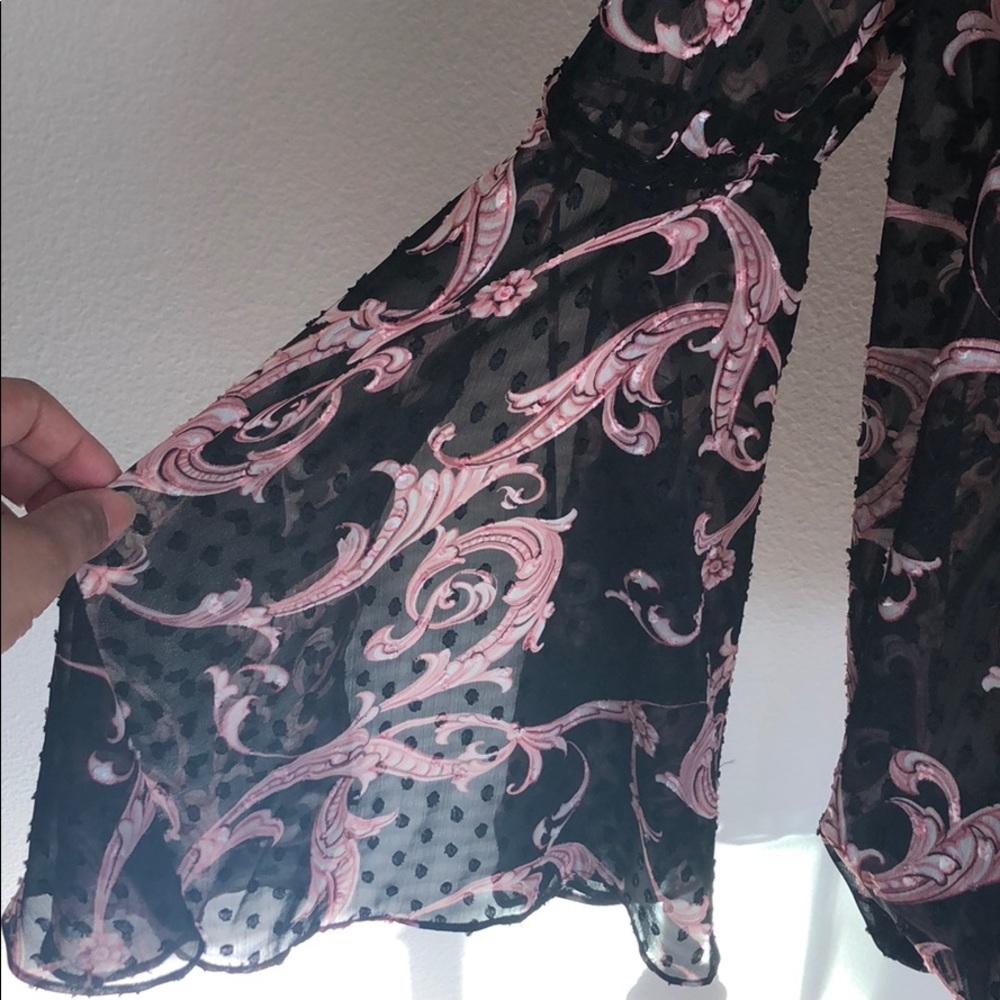 INC Sheer Blouse With Bell Sleeves - Picture 4 of 6